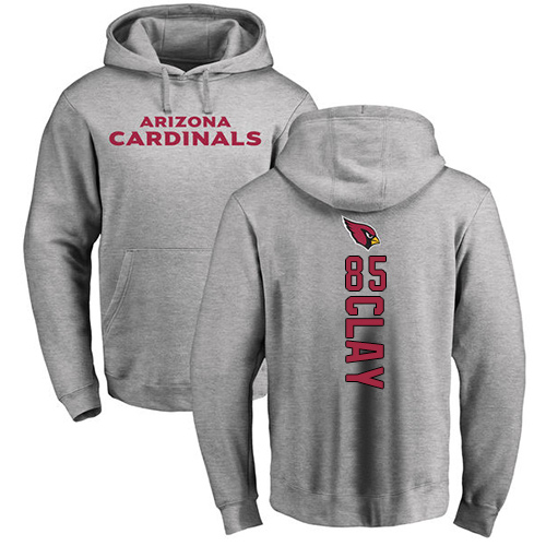 Arizona Cardinals Men Ash Charles Clay Backer NFL Football 85 Pullover Hoodie Sweatshirts